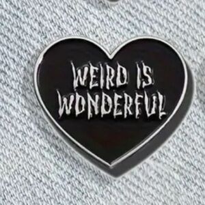 Black Heart Enamel Pin WEIRD IS WONDERFUL